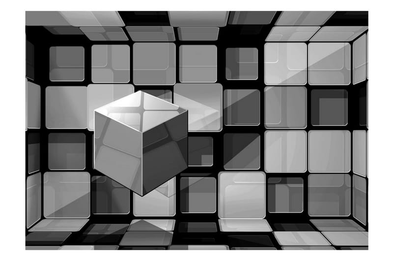 Fototapet Rubik's Cube In Gray 200x140 - Artgeist sp. z o. o. - Fototapet