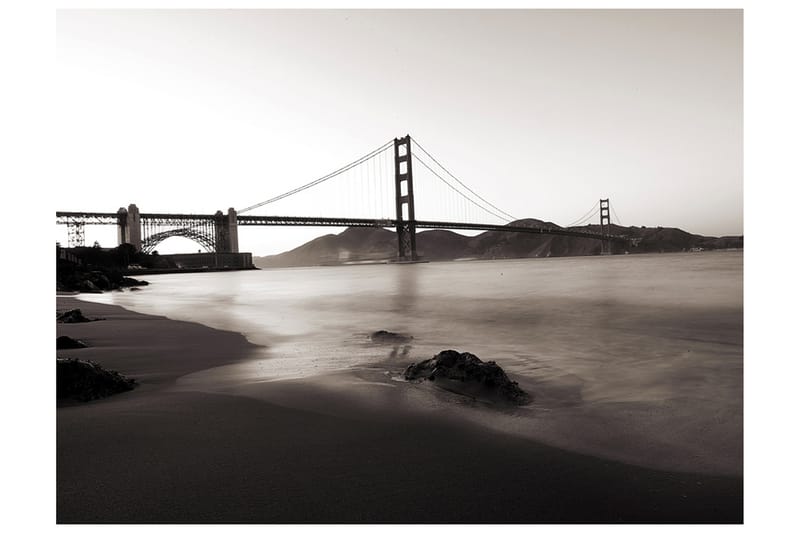 Fototapet San Francisco Golden Gate Bridge B&W 250x193 - Artgeist sp. z o. o. - Fototapet