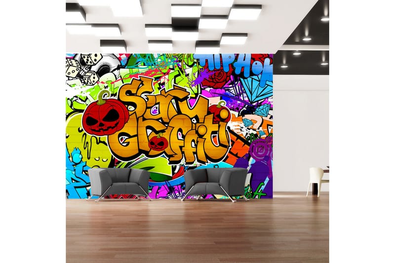 Fototapet Scary Graffiti 150x105 - Artgeist sp. z o. o. - Inredning - Väggdekor - Tapet & tapettillbehör - Fototapet