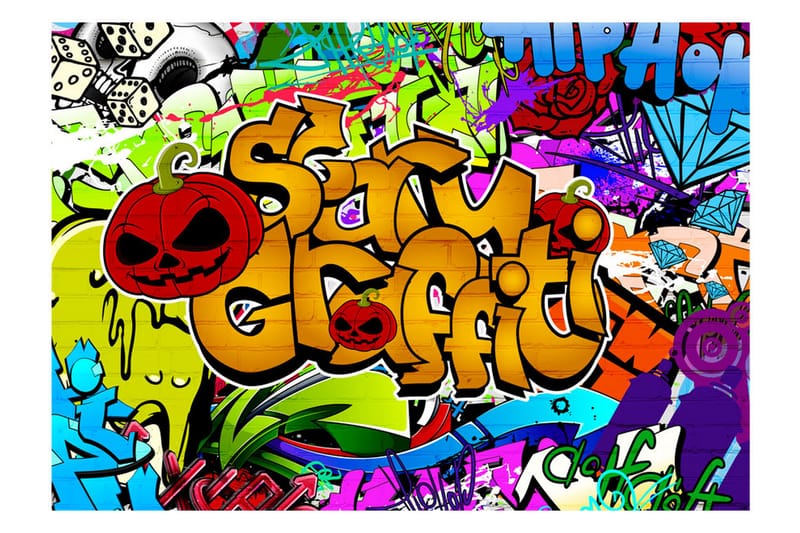 Fototapet Scary Graffiti 150x105 - Artgeist sp. z o. o. - Inredning - Väggdekor - Tapet & tapettillbehör - Fototapet