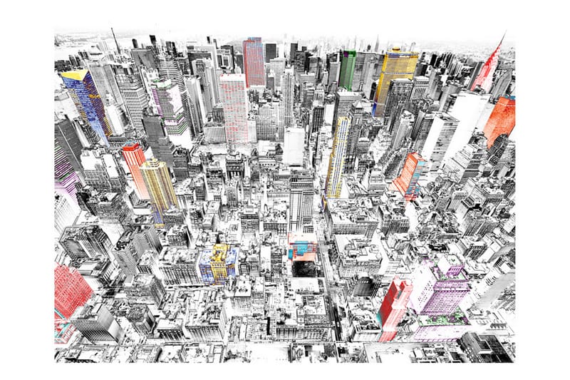 Fototapet Skiss Över New York 250x193 - Artgeist sp. z o. o. - Inredning - Väggdekor - Tapet & tapettillbehör - Fototapet