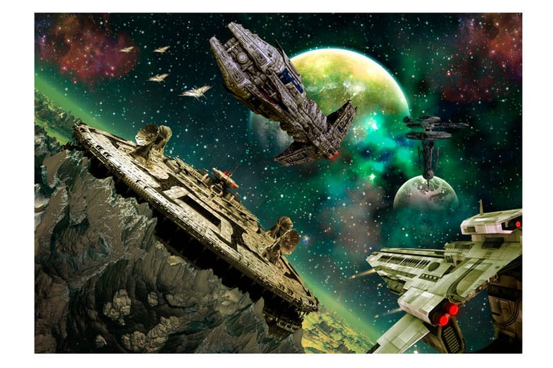 Fototapet Space Fleet 350x245 - Artgeist sp. z o. o. - Inredning - Väggdekor - Tapet & tapettillbehör - Fototapet