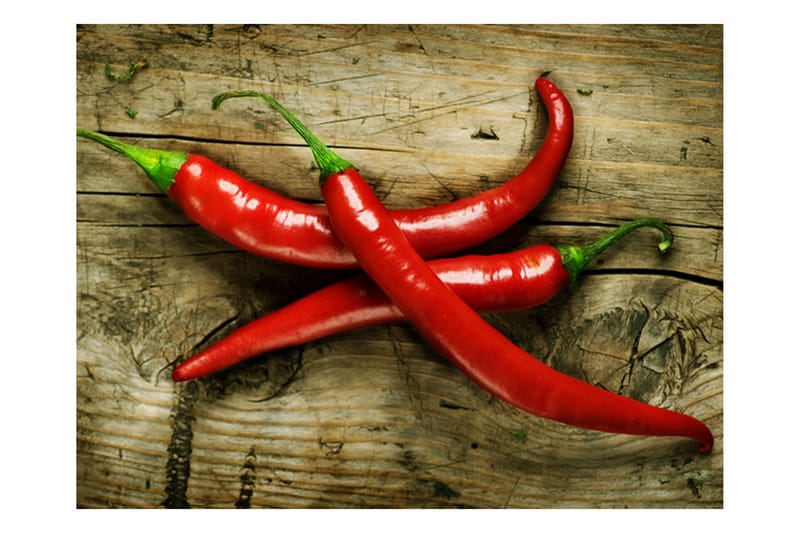 Fototapet Spicy Chili Peppers 250x193 - Artgeist sp. z o. o. - Inredning - Väggdekor - Tapet & tapettillbehör - Fototapet