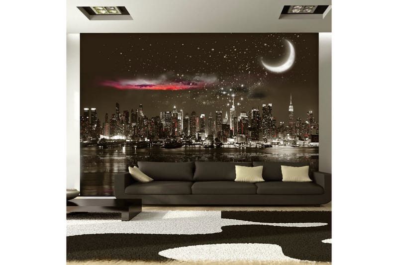 Fototapet Starry Night Over NY 100x70 - Artgeist sp. z o. o. - Inredning - Väggdekor - Tapet & tapettillbehör - Fototapet