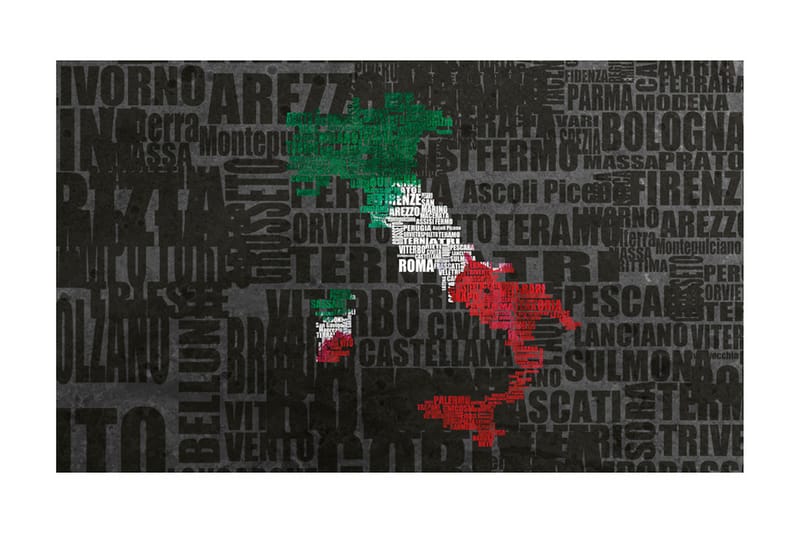 Fototapet Text Map Of Italy 450x270 - Artgeist sp. z o. o. - Fototapet