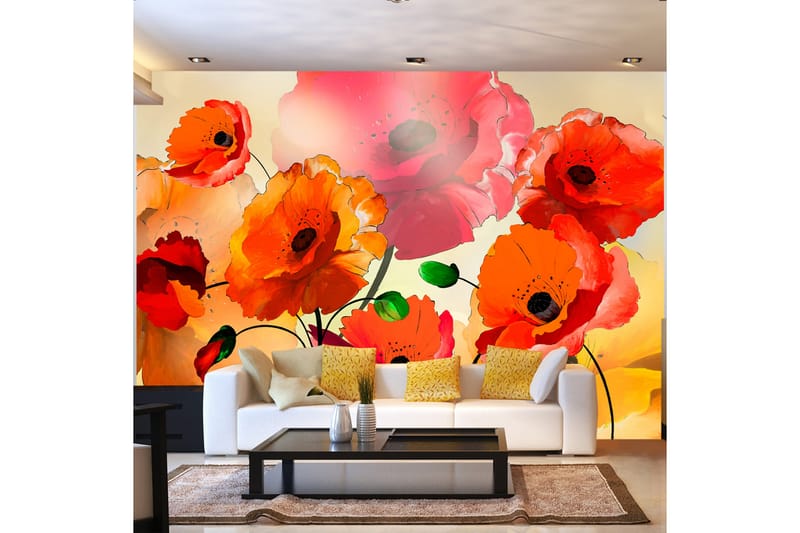 Fototapet Velvet Poppies 400x280 - Artgeist sp. z o. o. - Inredning - Väggdekor - Tapet & tapettillbehör - Fototapet