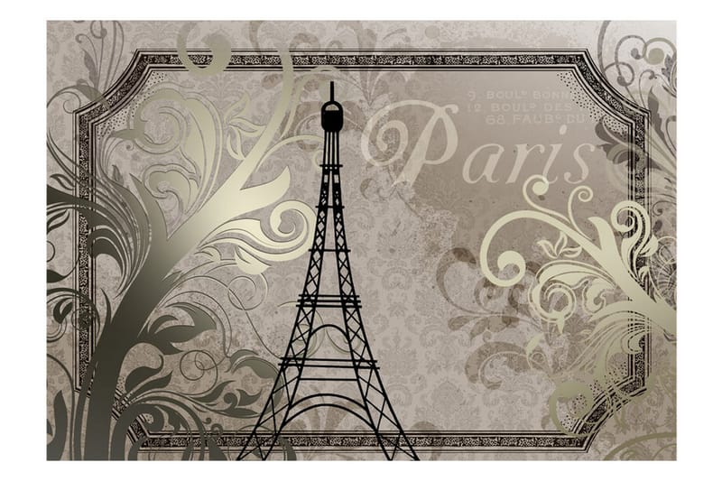 Fototapet Vintage Paris Gold 100x70 - Artgeist sp. z o. o. - Inredning - Väggdekor - Tapet & tapettillbehör - Fototapet