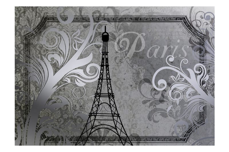 Fototapet Vintage Paris Silver 100x70 - Artgeist sp. z o. o. - Inredning - Väggdekor - Tapet & tapettillbehör - Fototapet