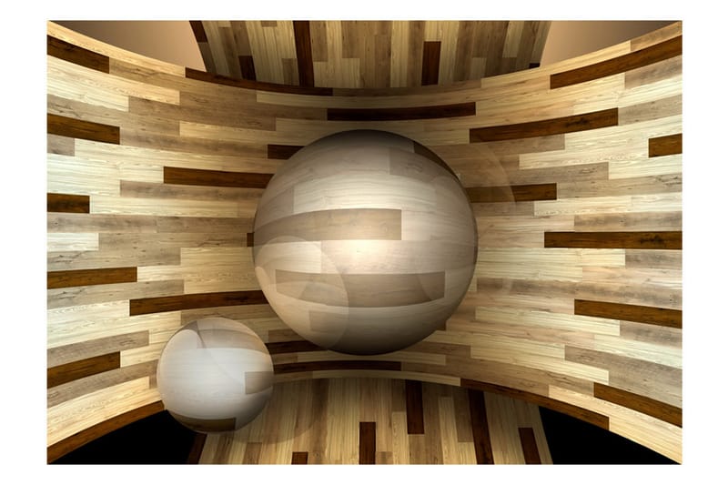 Fototapet Wooden Orbit 100x70 - Artgeist sp. z o. o. - Inredning - Väggdekor - Tapet & tapettillbehör - Fototapet