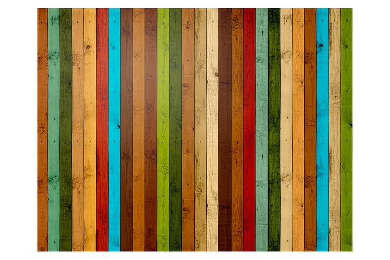 Fototapet Wooden Rainbow 250x193 - Artgeist sp. z o. o. - Inredning - Väggdekor - Tapet & tapettillbehör - Fototapet