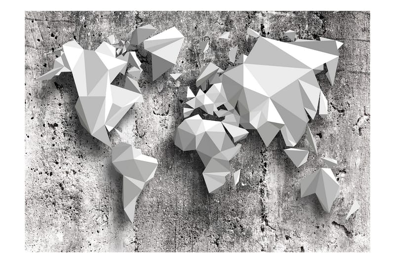 Fototapet World Map Origami 250x175 - Artgeist sp. z o. o. - Inredning - Väggdekor - Tapet & tapettillbehör - Fototapet