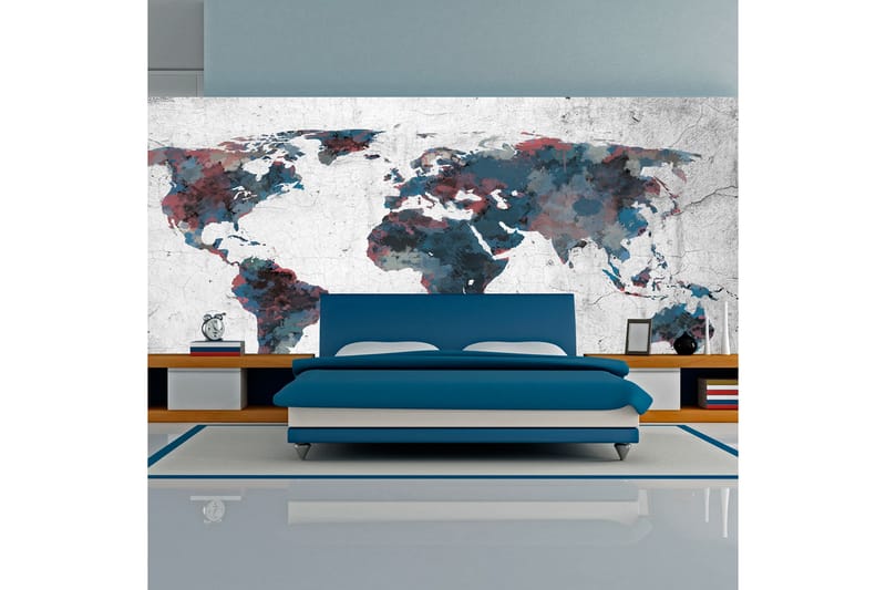 Fototapet XXL World Map On The Wall 550x270 - Artgeist sp. z o. o. - Fototapet