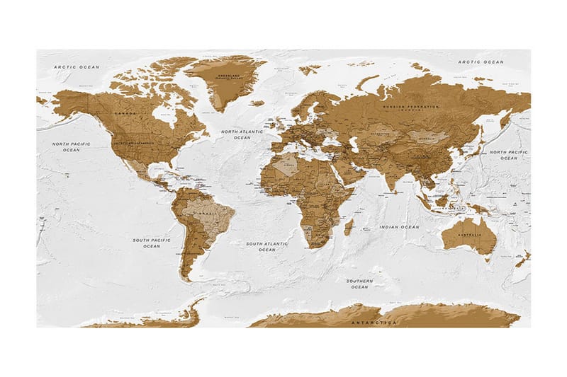 Fototapet XXL World Map White Oceans II 500x280 - Artgeist sp. z o. o. - Fototapet