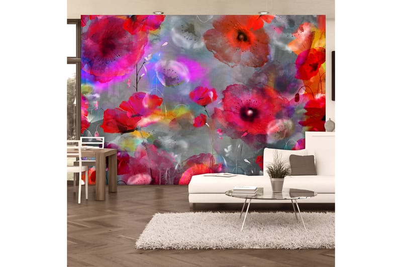 Fototapet Painted Poppies 100x70 - Artgeist sp. z o. o. - Inredning - Väggdekor - Tapet & tapettillbehör - Fototapet