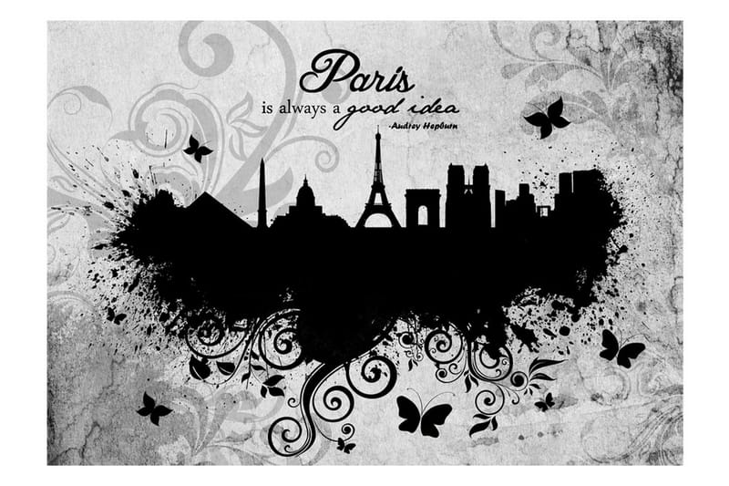 Fototapet Paris Is Always A Good Idea B&W 350x245 - Artgeist sp. z o. o. - Fototapet