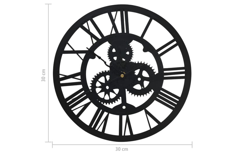 Väggklocka svart 30 cm akryl - Svart - Inredning - Väggdekor - Väggklocka & väggur