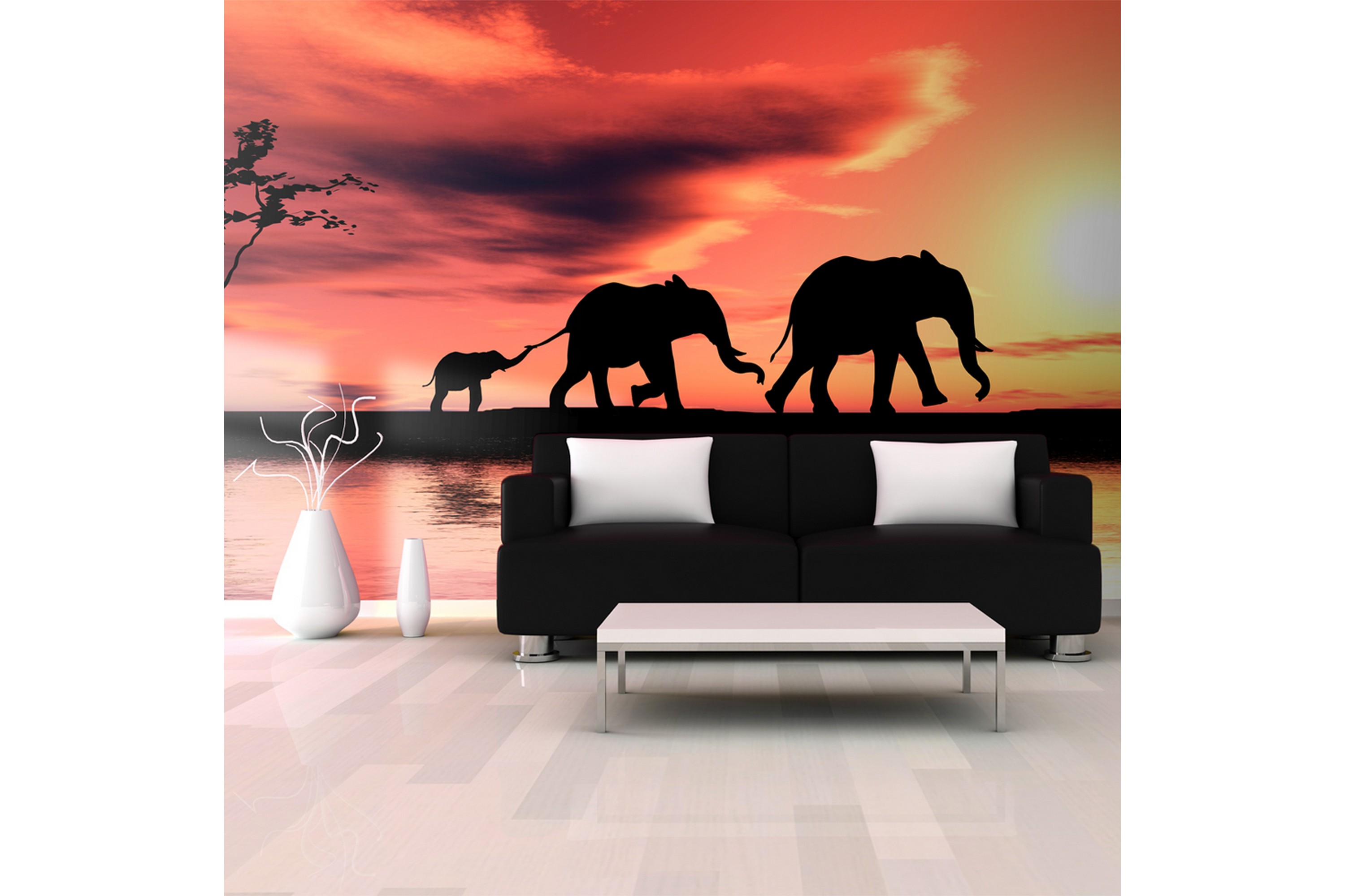 REA/Black Friday Fototapet XXL Elephants Family 550x270 - Artgeist sp. z o.