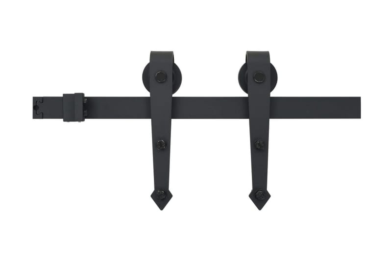 Skjutdörrsbeslag 200 cm stål svart - Svart - Skjutdörrsbeslag