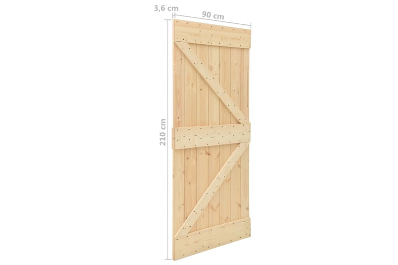 Dörr 90x210 cm massiv furu - Brun - Hus & renovering - Bygg - Dörrar & Portar - Skjutdörrar - Skjutdörr innerdörr