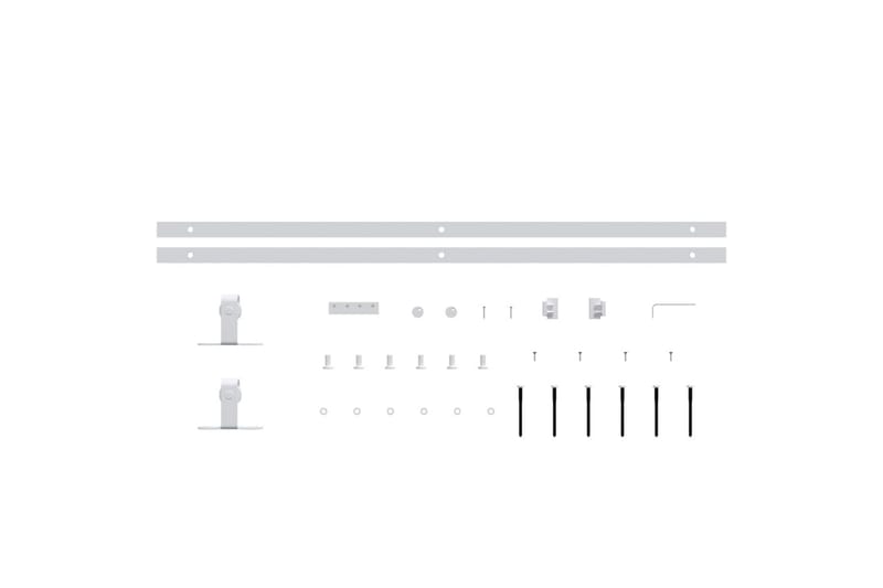 Mini skjutdörrsbeslag kolstål vit 200 cm - Vit - Hus & renovering - Bygg - Dörrar & Portar - Skjutdörrar - Skjutdörr innerdörr