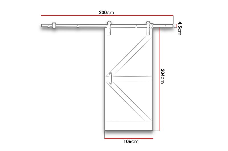 Nemanja Skjutdörr 106x200 cm - Masiv tall - Skjutdörr innerdörr