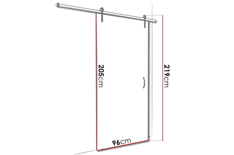 Retro Dörr 200x96x219 cm - Ek - Skjutdörr innerdörr