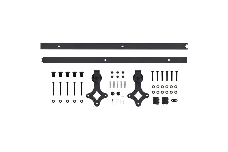 Skjutdörr med beslag 80x210 cm massiv furu - Brun - Hus & renovering - Bygg - Dörrar & Portar - Skjutdörrar - Skjutdörr innerdörr