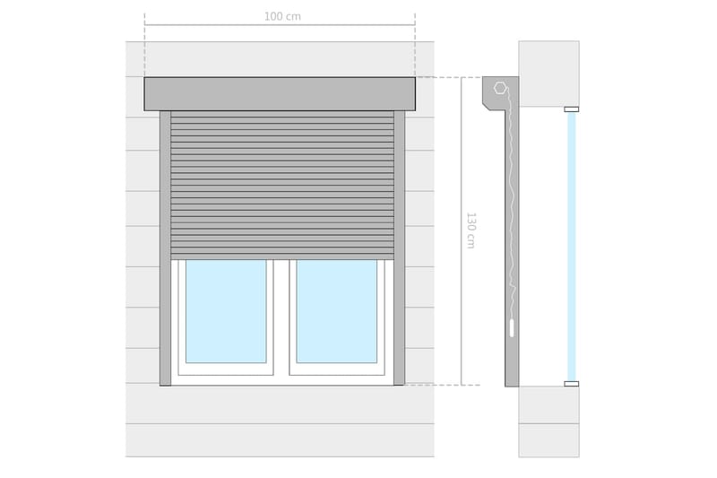 Rulljalusi aluminium 100x130 cm antracit - Grå - Hus & renovering - Bygg - Fönster - Fönstertillbehör - Fönsterluckor