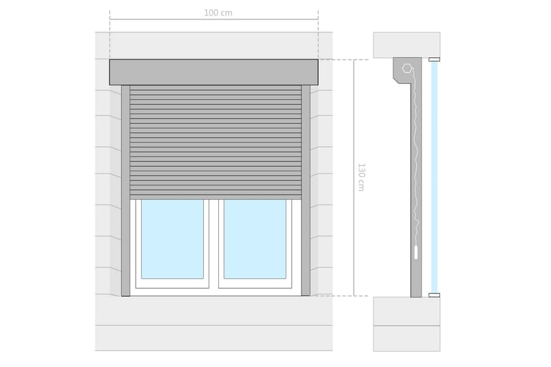 Rulljalusi aluminium 100x130 cm antracit - Grå - Hus & renovering - Bygg - Fönster - Fönstertillbehör - Fönsterluckor