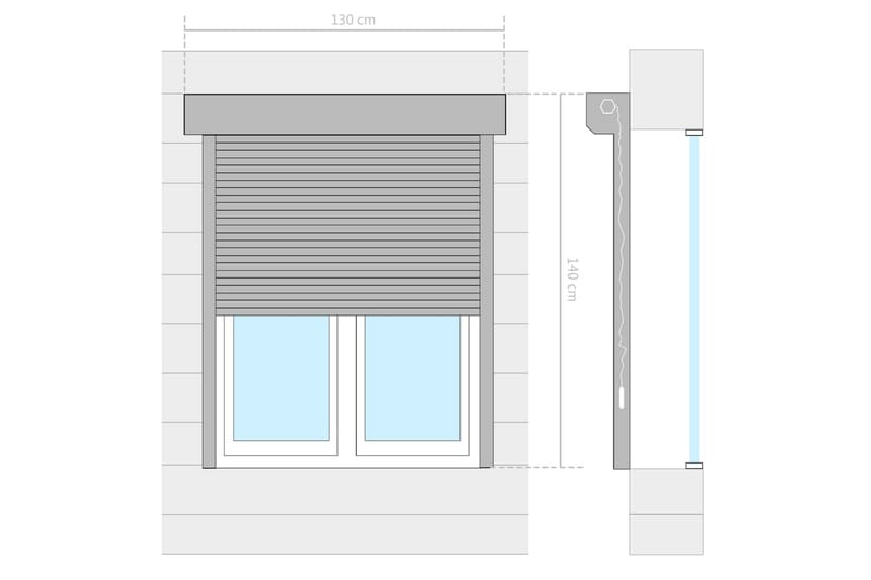 Rulljalusi aluminium 130x140 cm antracit - Grå - Hus & renovering - Bygg - Fönster - Fönstertillbehör - Fönsterluckor