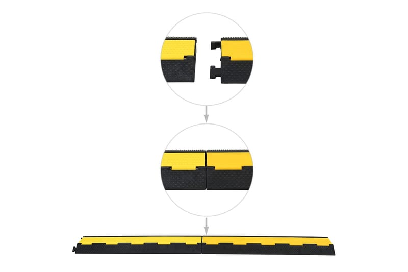 Kabelskydd 2 st 2 kanaler gummi 101,5 cm - Kabelskydd - Golvtillbehör & golvverktyg