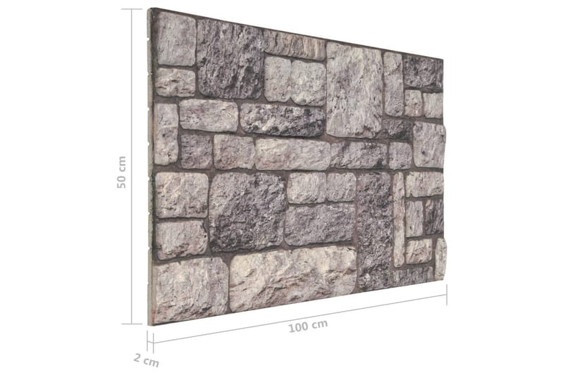 Väggpaneler 3D ljusgrått tegel 10 st EPS - Grå - Väggpanel & panelskiva