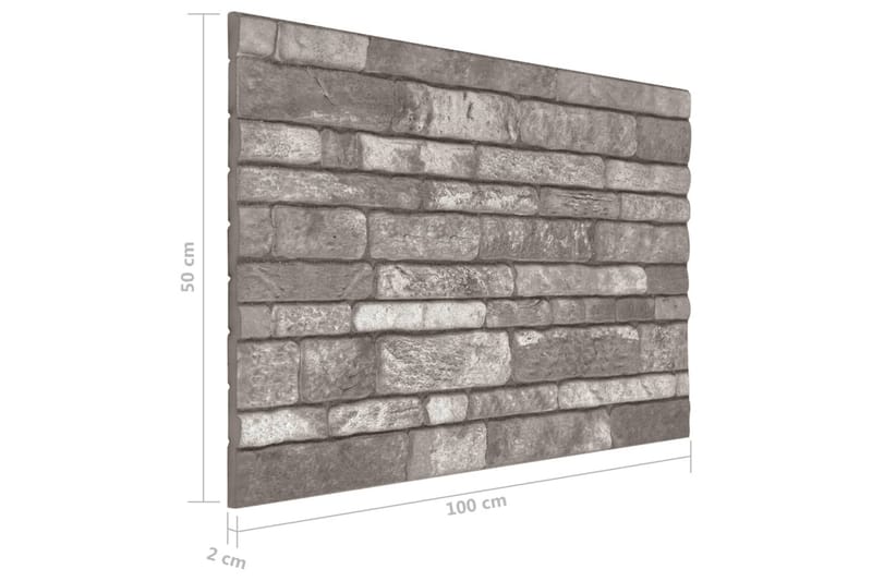 Väggpaneler 3D mörkgrått tegel 10 st EPS - Grå - Väggpanel & panelskiva