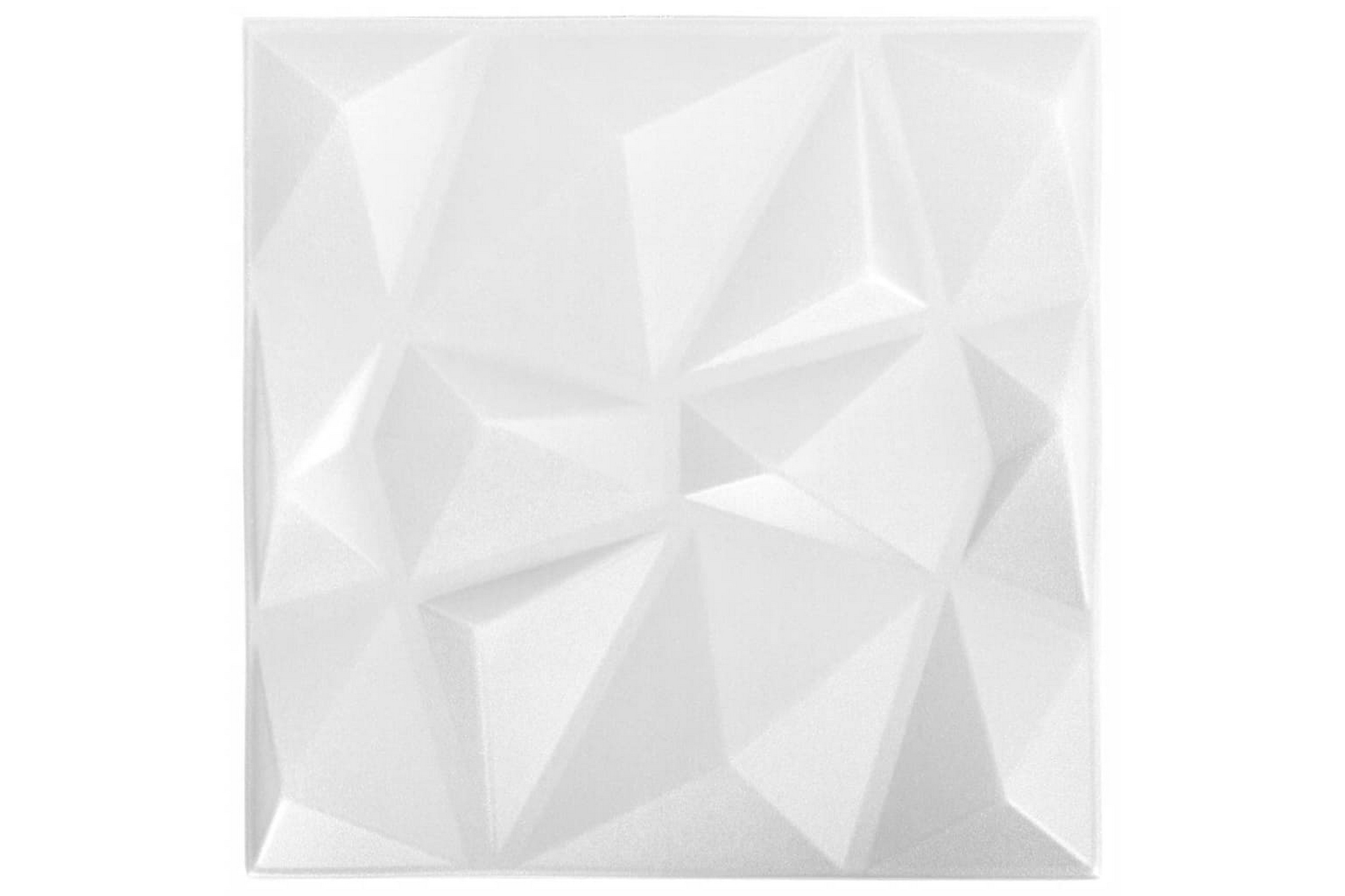 beBasic 3D Väggpaneler 12 st 50x50 cm diamant vit 3 m² - White Väggpanel & panelskiva Vit