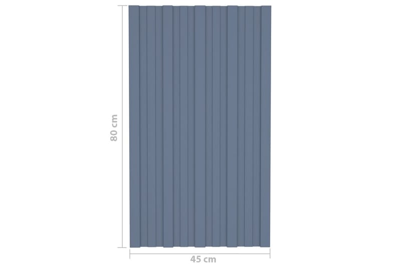 Takprofiler 12 st galvaniserat stål gr�å 80x45 cm - Takpanel & takskiva