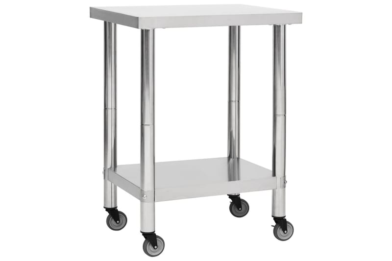 Arbetsbord med hjul 80x30x85 cm rostfritt stål - Garageinredning & garageförvaring - Arbetsbänk