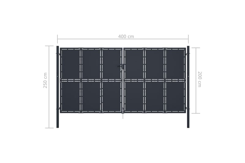 Grind stål 400x200 cm antracit - Grå - Hus & renovering - Insynsskydd & inhägnad - Grind - Grind utomhus