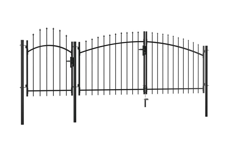 Trädgårdsgrind stål 2x4 cm svart - Svart - Smidesgrind & järngrind - Grind utomhus