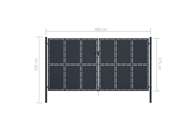 Trädgårdsgrind stål 400x175 cm antracit - Antracit - Hus & renovering - Insynsskydd & inhägnad - Grind - Grind utomhus