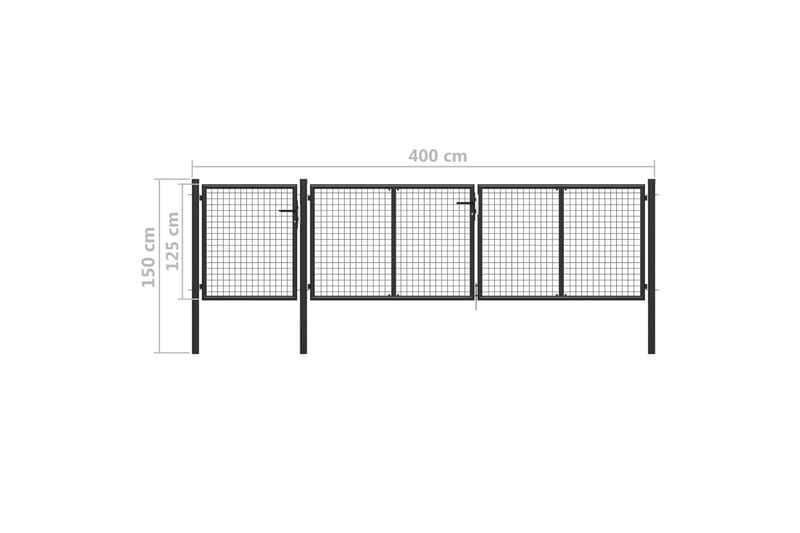 Grind stål 400x100 cm antracit - Grå - Smidesgrind & järngrind - Grind utomhus