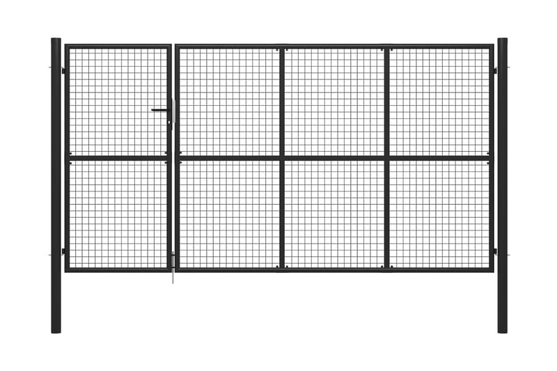 Trädgårdsgrind stål 350x150 cm antracit - Antracit - Smidesgrind & järngrind - Grind utomhus