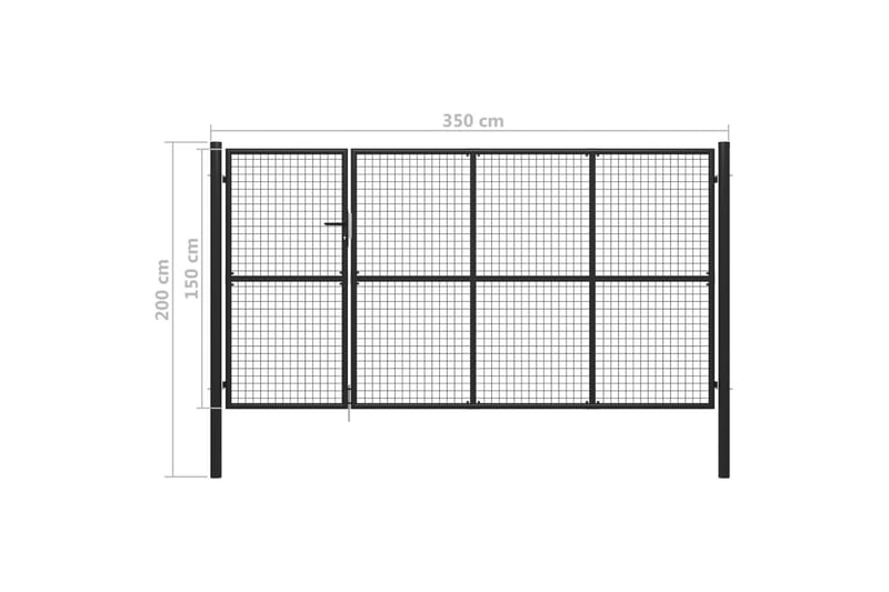 Trädgårdsgrind stål 350x150 cm antracit - Antracit - Smidesgrind & järngrind - Grind utomhus