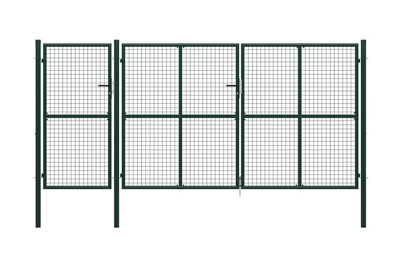 Trädgårdsgrind stål 400x150 cm grön - Grön - Smidesgrind & järngrind - Grind utomhus