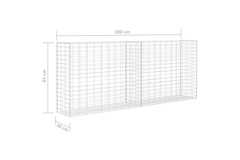 Gabion galvaniserat stål 85x30x200 cm - Silver - Gabion