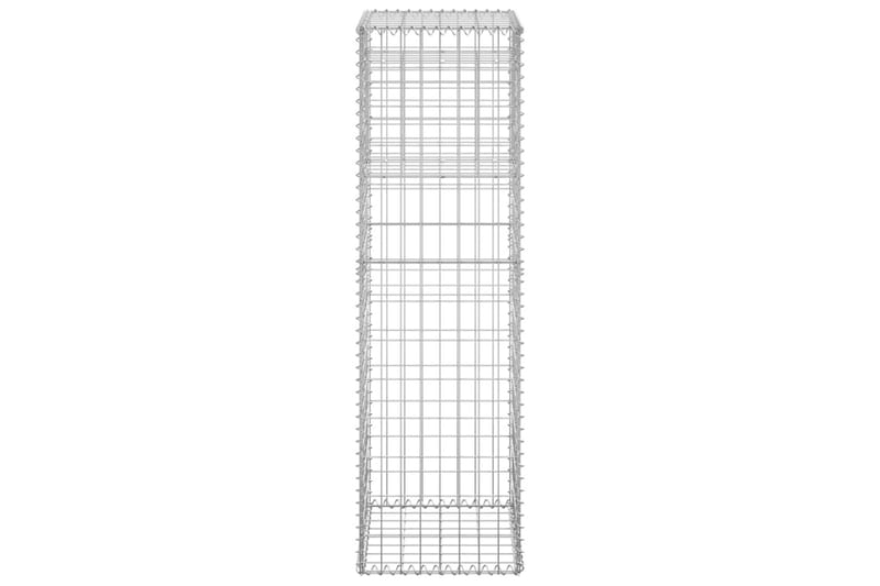 Gabionkorgar 2 st stolpformade 40x40x140 cm järn - Silver - Gabion