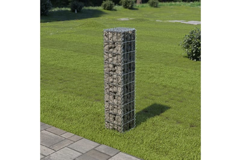 Gabionmur i galvaniserat stål 20x20x100 cm - Silver - Gabion