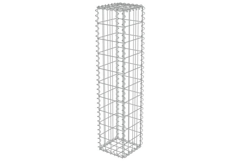 Gabionmur i galvaniserat stål 20x20x100 cm - Silver - Gabion