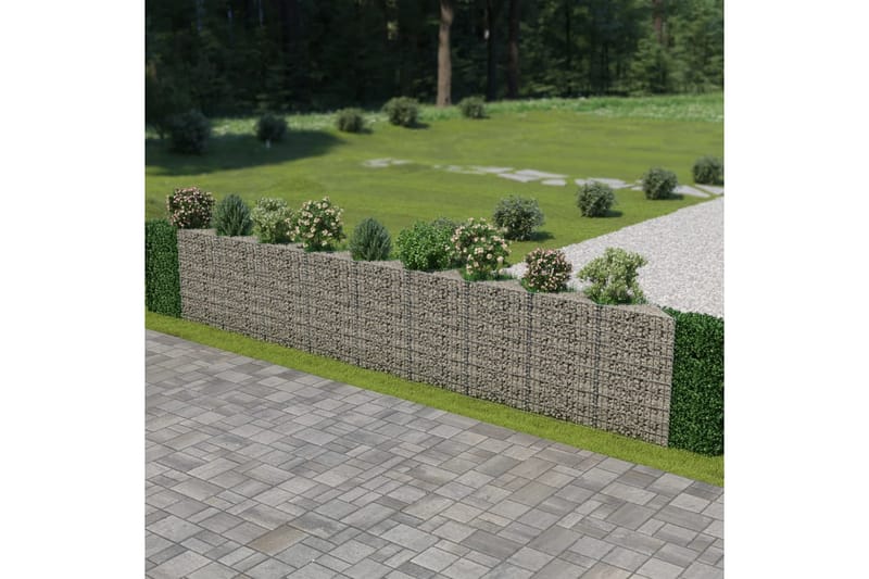 Gabionmur i galvaniserat stål 630x30x100 cm - Silver - Gabion