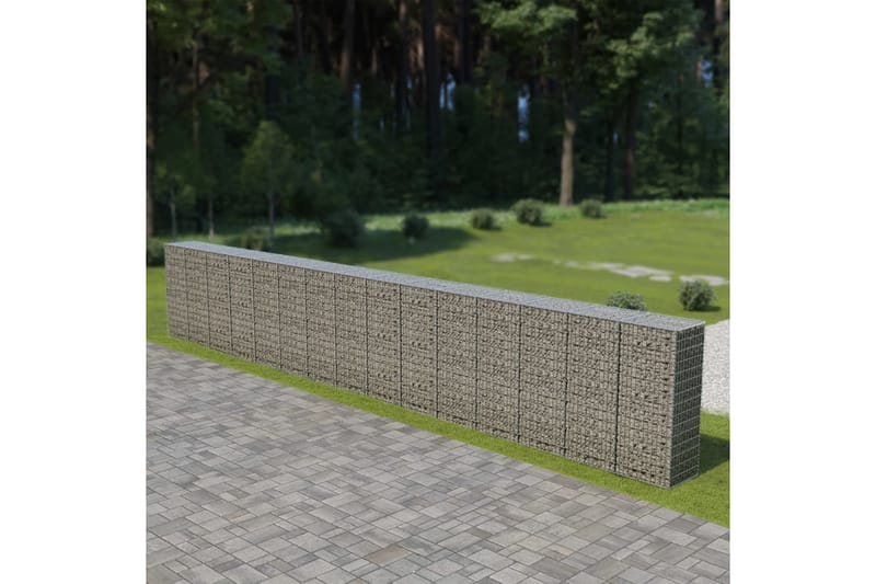 Gabionmur i galvaniserat stål 900x50x150 cm - Silver - Hus & renovering - Insynsskydd & inhägnad - Mur - Gabion