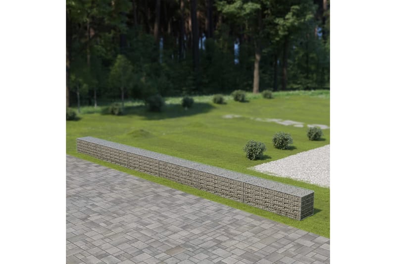 Gabionmur i galvaniserat stål 900x50x50 cm - Silver - Gabion